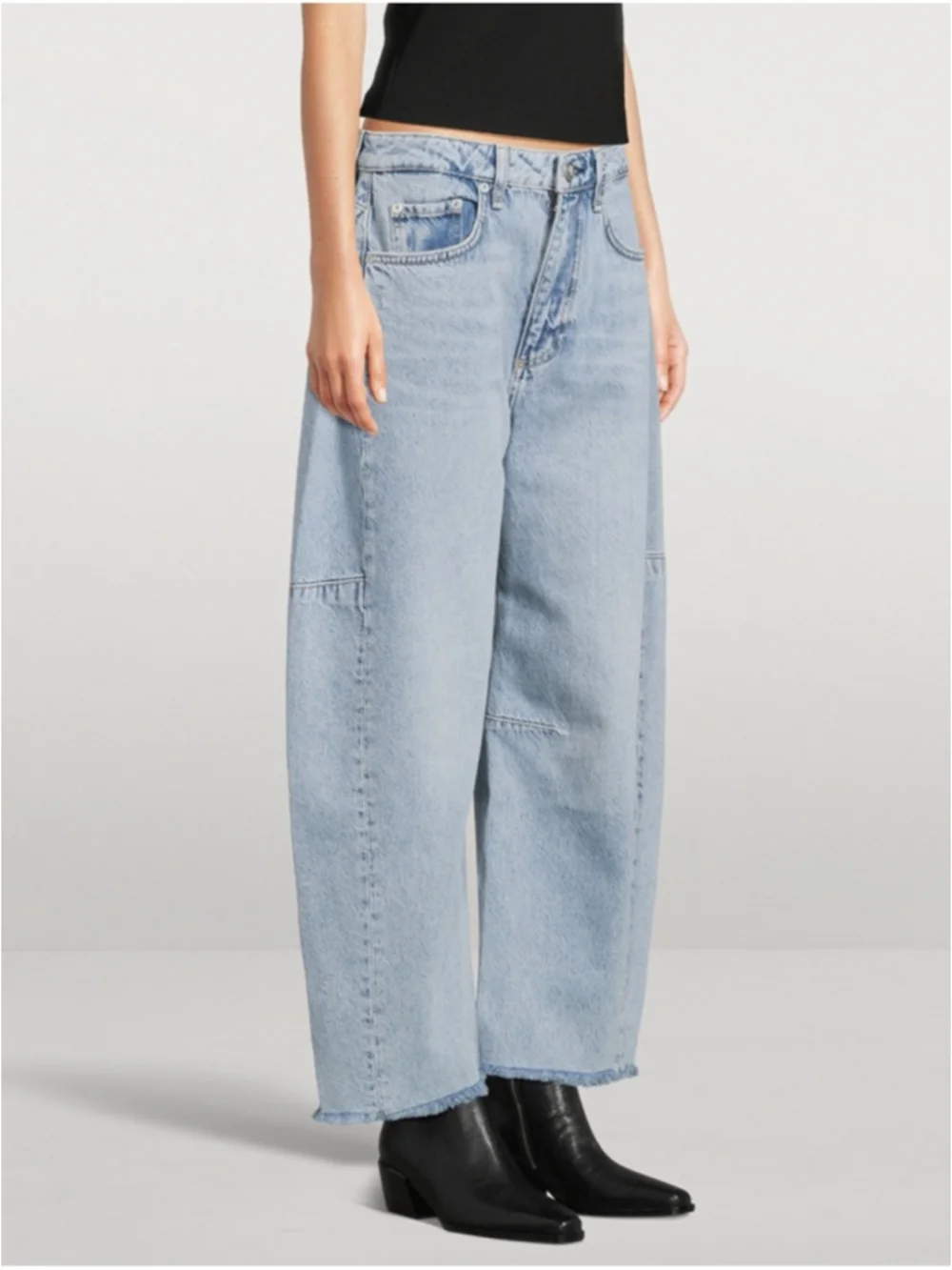 Rag and Bone Charlie Panelled Frayed Jeans Size 27 - Picture 4 of 15
